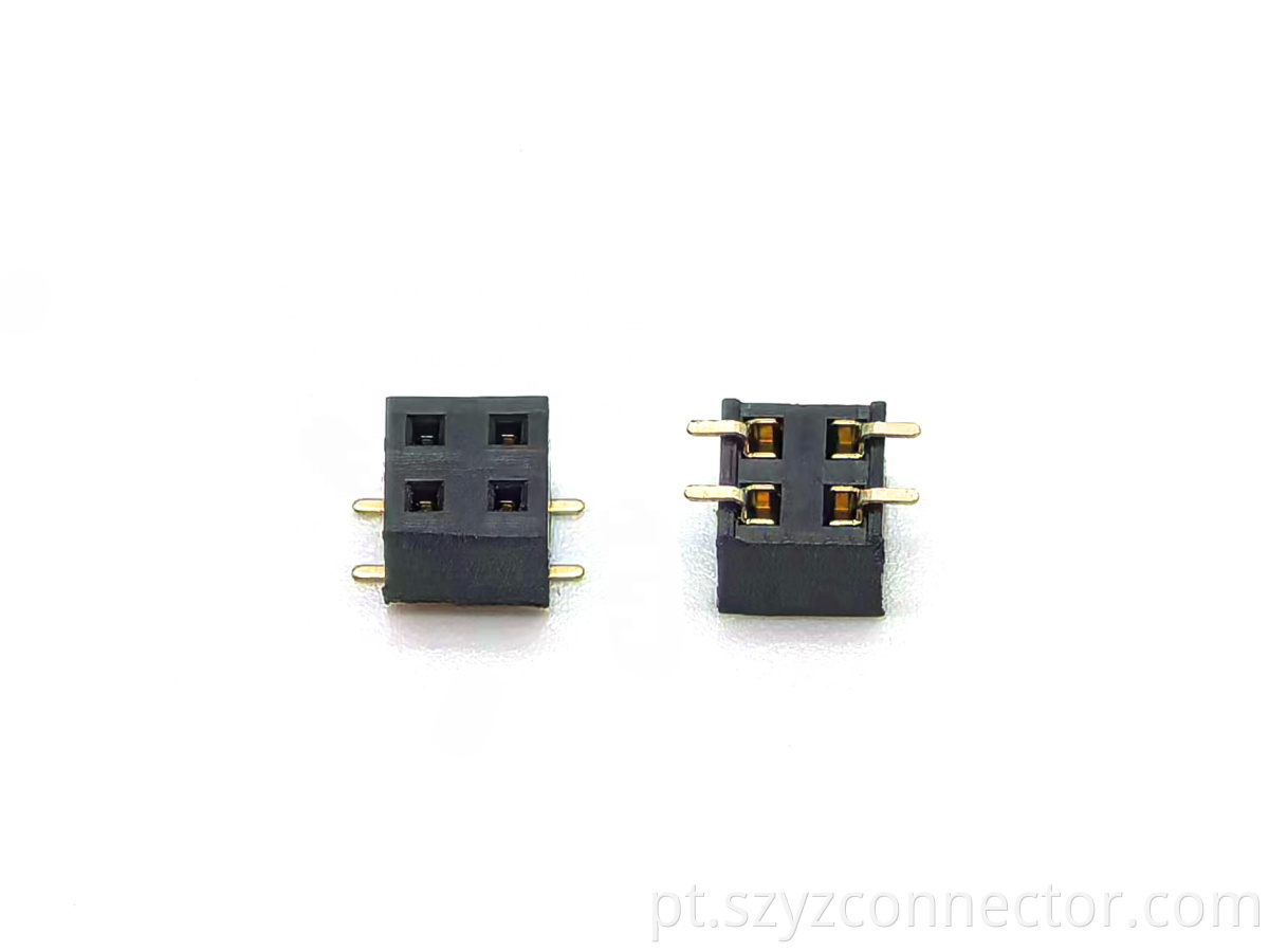 Conector fêmea do encabeçamento do passo de 2.54mm fileira dupla SMT U-tipo H3.5mm 2*2P 2.54mm Pitch Female Header Connector Dual Row SMT U-type H3.5mm 2*2P